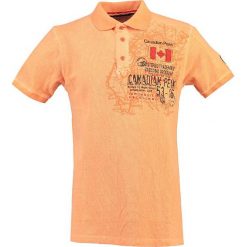 Koszulka polo w kolorze pomarańczowym. Pomarańczowe koszulki polo męskie Canadian Peak, m, z nadrukiem, z bawełny, polo, bez rękawów. W wyprzedaży za 98,95 zł.