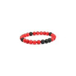 Bransoletka Męska Koral i Lawa. Czerwone bransoletki męskie Brazi druse jewelry, z koralem. Za 70,00 zł.