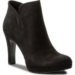 Botki TAMARIS - 1-25316-29 Black 001. Szare botki damskie na obcasie marki Tamaris, z materiału. W wyprzedaży za 179,00 zł.