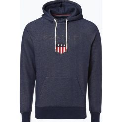 Gant - Męska bluza nierozpinana, niebieski. Niebieskie bluzy męskie marki GANT, m, z haftami, z kapturem. Za 449,95 zł.