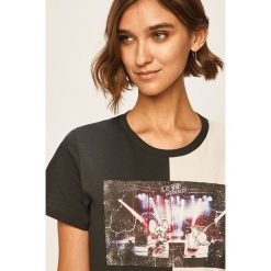 Pinko - T-shirt. Czarne bluzki damskie Pinko, s, z bawełny, z okrągłym kołnierzem. Za 519,90 zł.