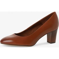 Tamaris - Czółenka damskie ze skóry, beżowy. Brązowe czółenka damskie Tamaris, ze skóry. Za 229,95 zł.
