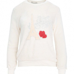 Kremowa Bluza Rare. Białe bluzy damskie marki Born2be, l, z aplikacjami, z dresówki. Za 59,99 zł.