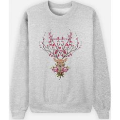 Bluza "Spring Deer" w kolorze jasnoszarym. Szare bluzy damskie Wooop, s, bez wzorów, bez rękawów, bez kaptura. W wyprzedaży za 87,95 zł.