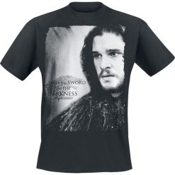 T-shirty męskie z nadrukiem: Gra o Tron Jon Snow – I Am The Sword In The Darkness T-Shirt czarny