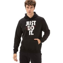 Nike - Bluza. Czarne bluzy męskie Nike, s, z nadrukiem, z bawełny, z kapturem, bez rękawów, z kapturem. Za 269,90 zł.