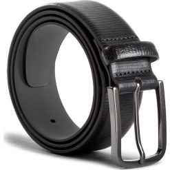 Pasek Męski BOSS - Seraf 50380330 Black 001. Czarne paski męskie Boss, w paski, ze skóry. W wyprzedaży za 299,00 zł.