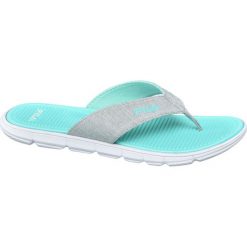 Klapki damskie Fila niebieskie. Niebieskie klapki damskie Fila, bez wzorów, z materiału, bez obcasa. Za 69,90 zł.