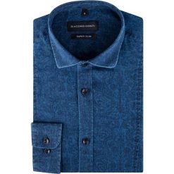 Koszula SIMONE KDNE000261. Niebieskie koszule męskie Giacomo Conti, m, bez wzorów, z bawełny, eleganckie, z włoskim kołnierzykiem, bez rękawów. Za 229,00 zł.