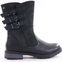 BOTKI DAMSKIE TS 003Z80 CZA. Botki damskie T. Sokolski, ze skóry, bez obcasa, bez zapięcia. Za 129,00 zł.