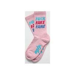 Skarpetki FFF PINK. Różowe skarpetki damskie Ugly, bez wzorów, z bawełny. Za 29,00 zł.