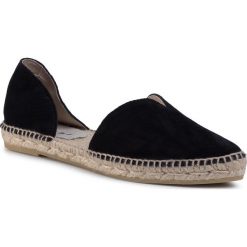 Espadryle MANEBI - Open Side Flats K 1.0 O0 Black. Czarne espadryle damskie Manebi, bez wzorów, ze skóry, bez obcasa, na płaskiej podeszwie. W wyprzedaży za 319,00 zł.