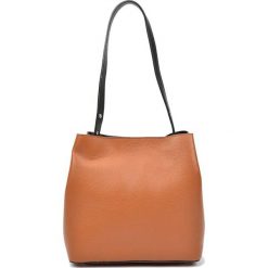 Torebki klasyczne damskie: Skórzana torebka w kolorze jasnobrązowym – (S)28 x (W)31 x (G)14 cm