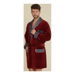 Szlafrok 772 Bonjour krótki. Niebieskie szlafroki męskie marki De Lafense, m, z krótkim rękawem, krótkie. Za 159,90 zł.