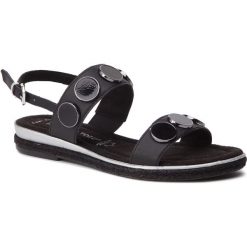 Espadryle MARCO TOZZI - 2-28125-22 Black 001. Czarne espadryle damskie Marco Tozzi, z aplikacjami, ze skóry, bez obcasa. W wyprzedaży za 159,00 zł.