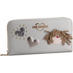 Duży Portfel Damski LOVE MOSCHINO - JC5600PP17LF0001 Grigio. Niebieskie portfele damskie Love Moschino, bez wzorów, ze skóry ekologicznej. W wyprzedaży za 339,00 zł.