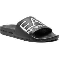 Klapki EA7 EMPORIO ARMANI - XCP001 XCC22 00002 Black. Czarne klapki damskie EA7 Emporio Armani, bez wzorów, z tworzywa sztucznego, bez obcasa. Za 199,00 zł.