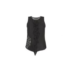 Topy na ramiączkach / T-shirty bez rękawów Desigual POALDAOR. Szare topy damskie marki Desigual, l, z tkaniny, casualowe, z długim rękawem. Za 231,75 zł.