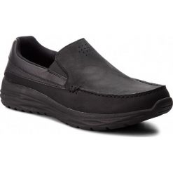 Półbuty SKECHERS - Ortego 65620/BLK Black. Czarne półbuty męskie Skechers, na co dzień, bez wzorów, ze skóry, klasyczne, bez zapięcia. Za 299,99 zł.