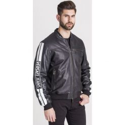 KURTKA SKÓRZANA Versace Jeans. Czarne płaszcze męskie Versace Jeans, m, bez wzorów, z jeansu, bez kaptura. Za 1505,00 zł.