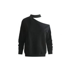 Bluza z chokerem SARA Pink. Czarne bluzy damskie Elevenstory, m, bez wzorów, z bawełny, bez rękawów, bez kaptura. Za 190,00 zł.