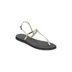 Sandały Havaianas YOU RIVIERA CROCCO. Brązowe sandały damskie Havaianas, bez wzorów, bez obcasa, bez zapięcia. W wyprzedaży za 109,85 zł.