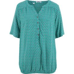 Tunika, krótki rękaw bonprix szmaragdowy wzorzysty. Zielone tuniki damskie bonprix, z krótkim rękawem. Za 74,99 zł.