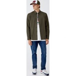 Koszula oxford z długim rękawem. Brązowe koszule męskie Pull&Bear, m, bez wzorów, bez kołnierzyka, z długim rękawem. Za 69,90 zł.