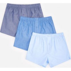 Bawełniane bokserki 3 pack - Niebieski. Niebieskie bokserki męskie Reserved, bez wzorów, z bawełny. Za 79,99 zł.