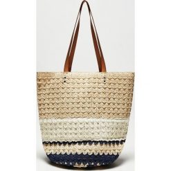 Słomiana torba shopper. Brązowe torby damskie na zakupy Moodo, bez wzorów, bez dodatków. Za 44,99 zł.