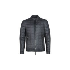 Kurtki skórzane Guess STRETCH. Czarne kurtki męskie Guess, s, z aplikacjami, bez kaptura. Za 711,60 zł.