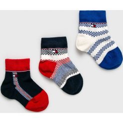 Tommy Hilfiger - Skarpetki dziecięce (3-pack). Niebieskie skarpetki dziewczęce TOMMY HILFIGER, bez wzorów, z bawełny. Za 49,90 zł.