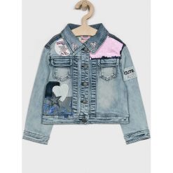 Desigual - Kurtka dziecięca 98-152 cm. Niebieskie kurtki dziewczęce Desigual, bez wzorów, z elastanu, krótkie, bez kaptura. Za 349,90 zł.