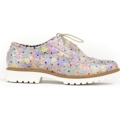 Sznurowane półbuty oksfordki - skóra naturalna - model 258 - kolor pawie oczko. Półbuty damskie Zapato, bez obcasa, na sznurówki. W wyprzedaży za 216,30 zł.