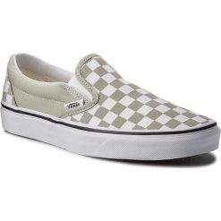 Tenisówki VANS - Classic Slip-On VN0A38F7U79 (Checkboard) Desert Sag. Zielone trampki męskie Vans, bez wzorów, z gumy, bez zapięcia. W wyprzedaży za 219,00 zł.