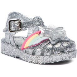 Sandały MELISSA - Mini Melissa Possession II Bb 32442 Glass Silver Glitter 03895. Szare sandały dziewczęce Melissa, z tworzywa sztucznego, bez zapięcia. W wyprzedaży za 179,00 zł.