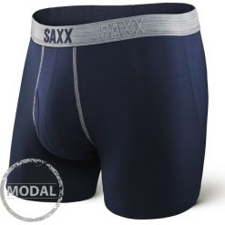 Bokserki męskie SAXX Platinum Navy Grey. Szare bokserki męskie marki Saxx, z dzianiny. Za 123,99 zł.
