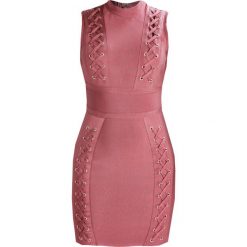 Sukienki: Missguided PREMIUM BANDAGE MULTI EYELET LACE UP BODYCON Sukienka etui plum