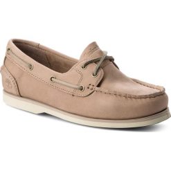 Mokasyny TIMBERLAND - Classic Boat Unlined A1NB2 Pure Cashmer. Brązowe mokasyny damskie Timberland, na co dzień, bez wzorów, ze skóry, bez obcasa, na obcasie, bez zapięcia. W wyprzedaży za 359,00 zł.