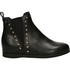 Botki - S158 VIT NERO. Czarne botki damskie skórzane marki Venezia, na obcasie. Za 279,00 zł.