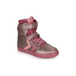 Buty Dziecko Hummel SLIMMER STADIL GLITTER JR. Różowe trampki dziewczęce Hummel, bez wzorów, bez zapięcia. Za 309,00 zł.