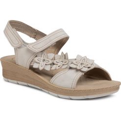 Sandały INBLU - LIAKOO54 Beige 2. Brązowe klapki damskie Inblu, z aplikacjami, ze skóry ekologicznej, bez obcasa. Za 79,99 zł.