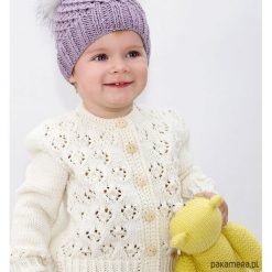 Swetry dziewczęce: Sweter Ażurowy Merynos Dziecięcy