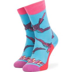 Skarpety Wysokie Unisex HAPPY SOCKS - BEA01-6005 Kolorowy Niebieski. Niebieskie skarpetki damskie Happy Socks, bez wzorów, z elastanu. Za 39,90 zł.