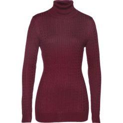 Sweter z golfem z kaszmirem bonprix czerwony klonowy. Czerwone golfy damskie bonprix, z kaszmiru. Za 89,99 zł.
