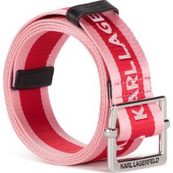 Pasek Damski KARL LAGERFELD - Karl Logo Webbing 91KW3191 Cerise 536. Różowe paski damskie marki KARL LAGERFELD, w paski, ze skóry ekologicznej. Za 339,00 zł.