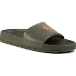 Klapki POLO RALPH LAUREN - Cayson 809793812006 Olive/Oran. Zielone klapki męskie Polo Ralph Lauren, ze skóry ekologicznej, bez zapięcia. Za 169,00 zł.