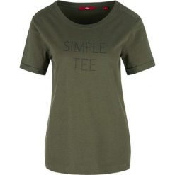 S.Oliver T-shirt damski 14.903.32.4797.79D3 Khaki Placed Print (rozmiar 34). Brązowe koszulki damskie S.Oliver, s, bez wzorów, bez kołnierzyka, bez rękawów. W wyprzedaży za 53,00 zł.