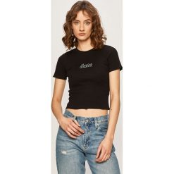 Local Heroes - T-shirt. Czarne topy damskie LOCAL HEROES, s, z aplikacjami, z elastanu, z okrągłym kołnierzem. Za 149,90 zł.