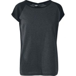 Bluzki asymetryczne: Urban Classics Ladies Contrast Raglan Tee Koszulka damska ciemnoszary/czarny